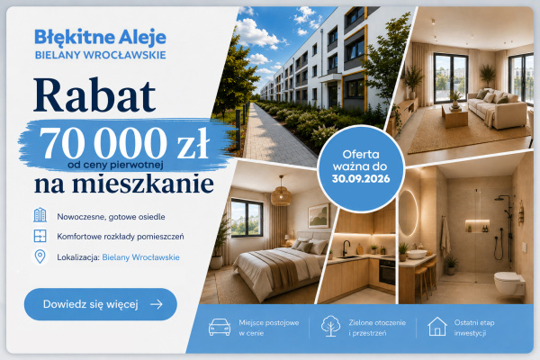 Rabat na mieszkanie 70 000 zł od ceny pierwotnej